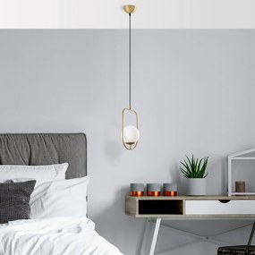 Lampadario dorato con paralume in vetro Skew – Opviq lights