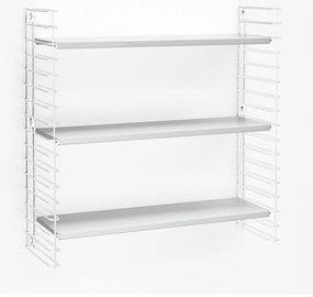 Scaffale a 3 piani con ripiani bianchi, larghezza 70 cm Libro - Metaltex