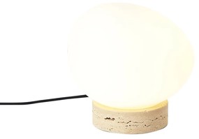 Lampada da tavolo Japandi beige con vetro opale - Sally