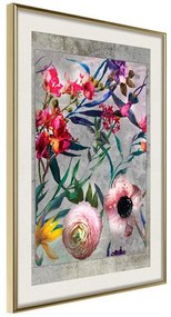 Poster  Scattered Flowers  Cornice Quadri Cornice d'oro con passe-partout, Larghezza x Altezza Home decor 20x30