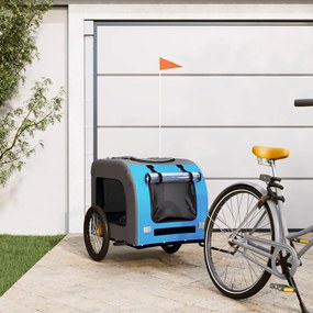 Rimorchio Da Bici Per Animali Blu E Grigio Oxford E Ferro /