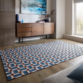 Tappeto blu 120x170 cm Lennox Geometric - Flair Rugs