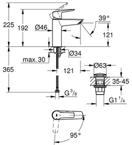 GROHE 23746002 - Miscelatore lavabo START, misura M, cromo lucido
