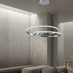 Lampadario LED moderno MALENA grigio Ø60cm, luce naturale 5950 lumen