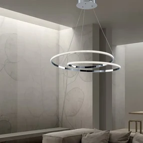 Lampadario LED moderno MALENA grigio Ø60cm, luce naturale 5950 lumen