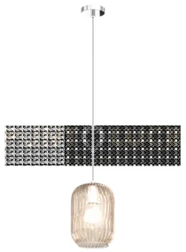 Sospensione bianco 1 luce vetro ambra 1181bi-s1-am