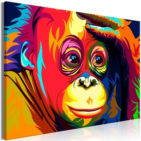 Quadro  Colourful Orangutan (1 Part) Wide  Colore colorful, Dimensioni e Misure 120x80