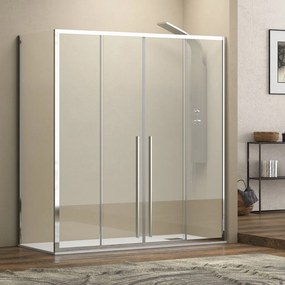 Box doccia 70x150 doppio scorrevole centrale vetro 8 mm anticalcare 200h | KEL6000 - KAMALU
