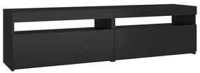 Mobili porta tv con luci led 2 pz nero 75x35x40 cm