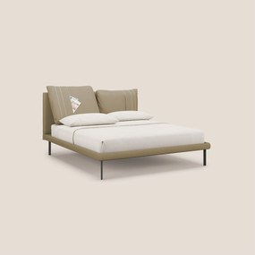 Giselle letto moderno con cuscini testata regolabili con tasche in microfibra impermeabile T11 beige
