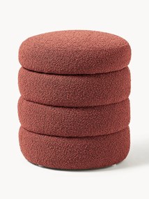 Pouf in bouclé con contenitore Alto