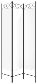 Divisorio a 3 pannelli bianco 120x200 cm in tessuto
