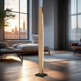 Quitani Piantana LED Persida, altezza 150 cm, rovere, 2.700 K