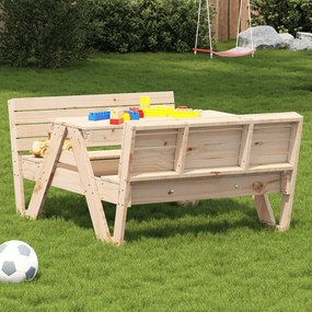 Tavolo Da Picnic Per Bambini 88x122x58cm Legno Massello Di Pino /