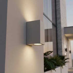 Applique Rettangolare Bidirezionale IP65 - GU10 Grigio Base GU10