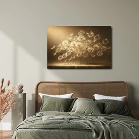 Quadro su tela – Soffioni nel bagliore dorato