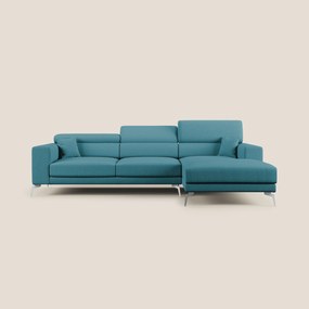 Blade Divano moderno angolare con poggiatesta reclinabili in tessuto impermeabile simil-cotone T13