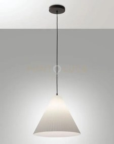 Cone sospensione bianca 1 luce attacco e27 in metallo e plastica ri...