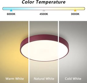 Brilagi-LED dimmerabile plafoniera POOL LED/48W/230V 3000-6000K 40 cm bordeaux+telecomando