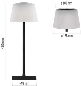 EMOS Z7630B - Lampada LED dimmerabile ricaricabile KATIE LED/4W/10V 1800mAh IP44 nero