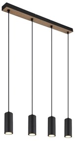 Globo 57911-4HBW - Lampadario a sospensione con filo ROBBY 4xGU10/35W/230V nero/marrone