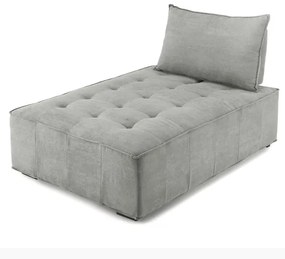 Divano modulare chaise longue 109x154 cm CARROLL tessuto Grigio Chiaro