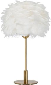 Lampada da tavolo bianca/dorata (altezza totale 50 cm) Ball Feather – Mauro Ferretti