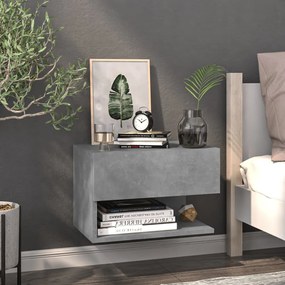 Comodino A Muro Grigio Cemento /