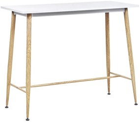 Tavolino da pranzo legno chiaro e bianco 90 x 50 cm CHAVES Beliani