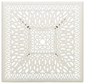 Tavolo da giardino bianco 90x90x73 cm in alluminio pressofuso