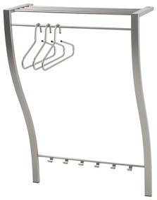 Attaccapanni da parete argentato in metallo con scaffale 75 cm Carve – Spinder Design