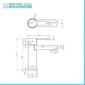 Rubinetto lavabo cromato con scarico serie Iole