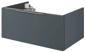 Mobile da bagno sotto lavabo SENSEA Neo grigio laccato lucido L 75 x H 32 x P 48 cm 1 cassetto, lavabo non incluso