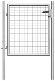 Cancello Per Giardino İn Acciaio Zincato 105x125 Cm Argento /