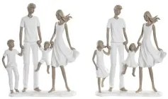 Statua Decorativa DKD Home Decor 20,5 x 7,5 x 24,5 cm 20,5 x 6,5 x 24,5 cm Grigio Bianco Famiglia (2 Unità)