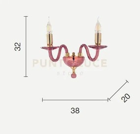 Applique in cristallo e vetro ottanio pagan 2 luci ap.pagan-2-ott
