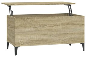 Tavolino salotto rovere sonoma 90x44,5x45 cm legno multistrato