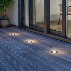 Lucande Lampada da incasso per pavimento a LED Ava, Ø 12 cm, rotonda, IP67