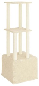 Albero per gatti con tiragraffi in sisal crema 133,5 cm