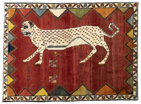 Gabbeh Tappeto 140 x 190 Rosso (Iran) Annodato A Mano