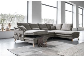 Divano letto angolare grigio (angolo destro/"U") Charming Charlie - Miuform