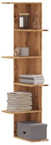 Scaffale Angolare Muro Rovere Artigianale 36,5x36,5x140cm Legno /