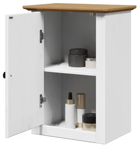 Pensile Da Bagno Bodo Bianco E Marrone 44x30x60 Cm /