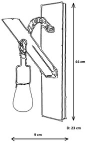 Lampada da parete AHSAP 1x E27/40W/230V, pino/noce