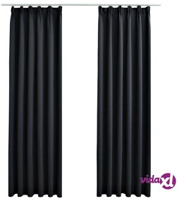 vidaXL Tende Oscuranti con Ganci 2 pz Nere 140x245 cm