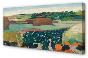 Quadro su tela Arte dipinta della vista rurale 100x50 cm