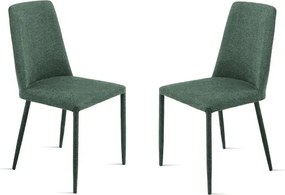 Sedia imbottita in tessuto Verde ETTORE 2 sedie