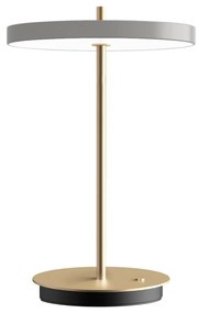 Lampada da tavolo dimmerabile a LED grigio chiaro con paralume in metallo (altezza 31 cm) Asteria Move - UMAGE