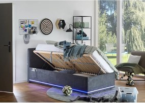 Letto da bambini grigio scuro imbottito con contenitore e rete inclusi 90x200 cm Circle – Meise Möbel