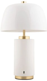 Lampada da tavolo dimmerabile a LED bianchi con paralume in metallo (altezza 30 cm) Freya - Leitmotiv